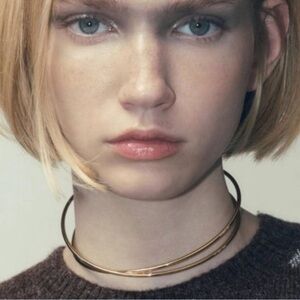 Zara Gold Double Choker Collar Necklace  New no tags 🏷️